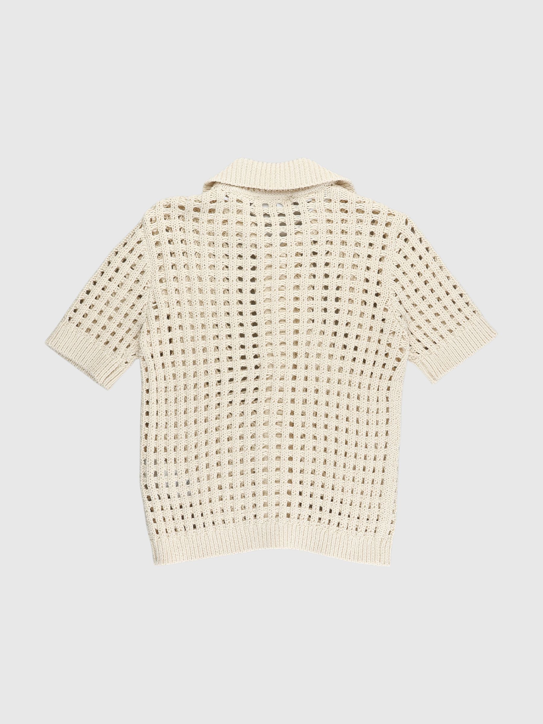 HÆKLET STIL STRIKKET CARDIGAN, Birch, highres