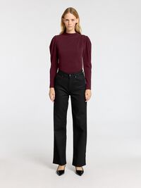 DRAPÉ TOP À MANCHES LONGUES, Zinfandel, highres
