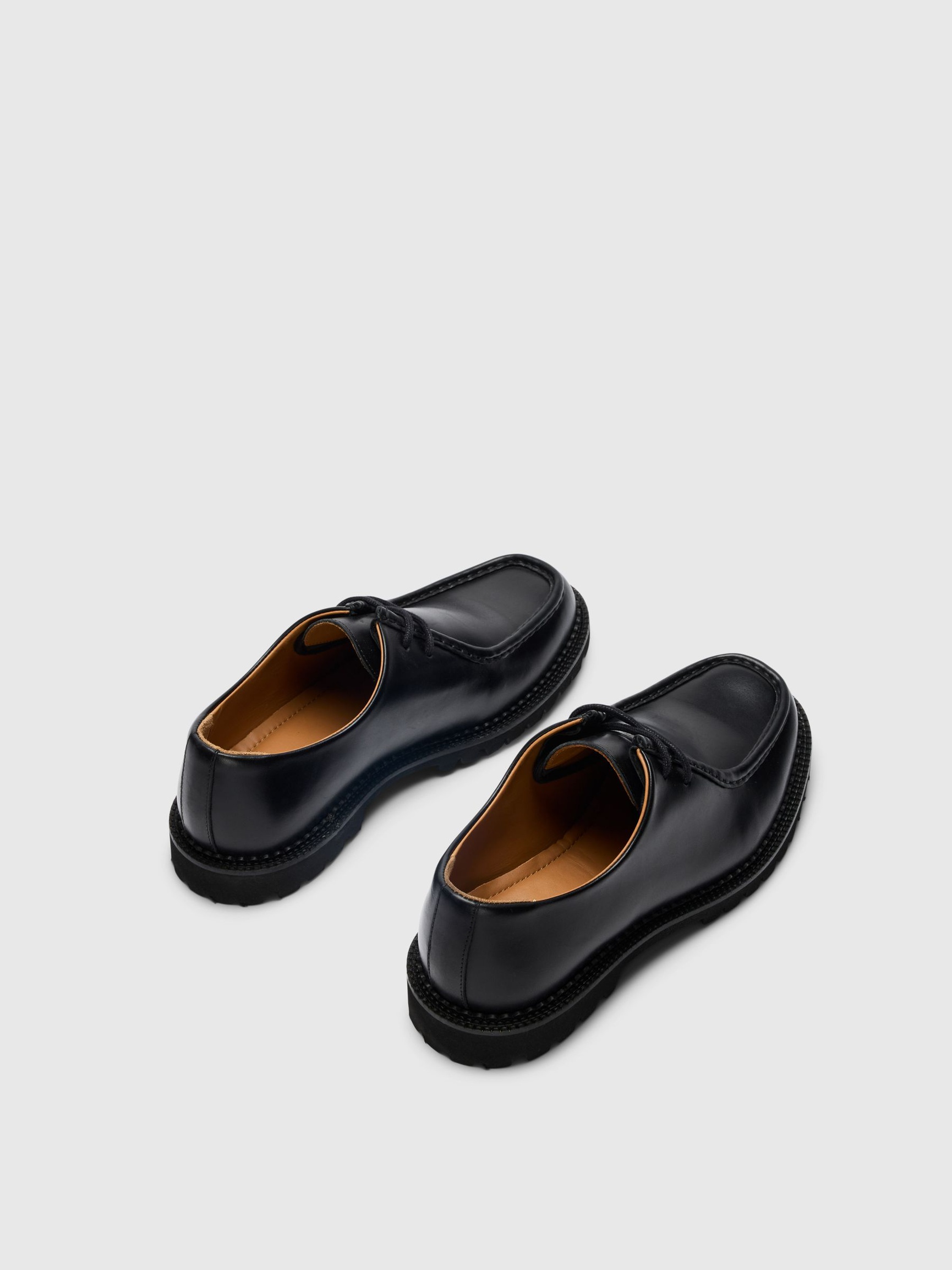 LEDER MOC-TOE-SCHUHE, Black, highres