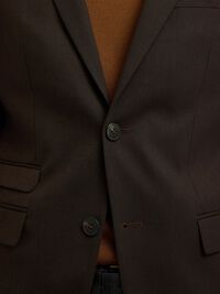 GEWEBTER WOLLGEMISCH BLAZER, Demitasse, highres