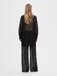 LANGERMET BLONDE SKJORTE, Black, highres