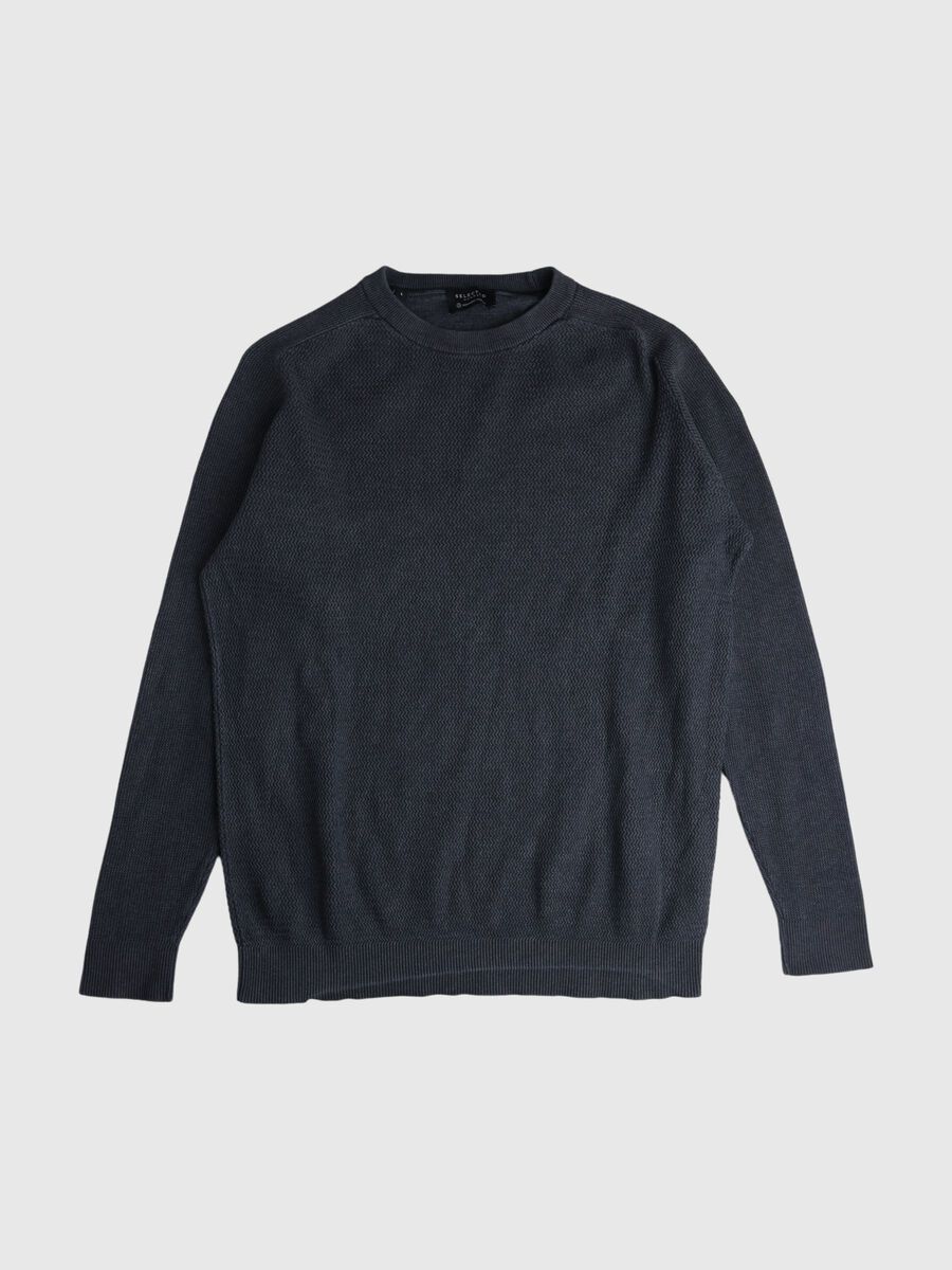 Selected COTON BIOLOGIQUE PULL, Antracit, highres - 80000163_Antracit_778158_001.jpg