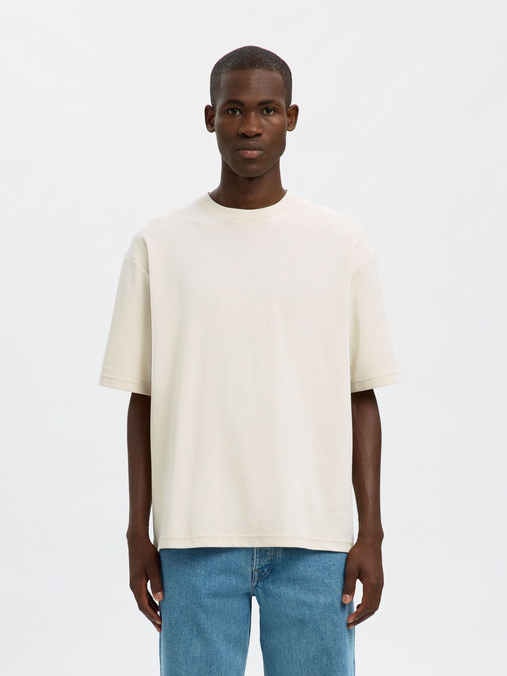 LOOSE FIT T-SHIRT, Oatmeal, highres