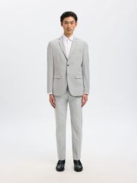 VISCOSE BLEND SLIM FIT BLAZER, Light Grey Melange, highres