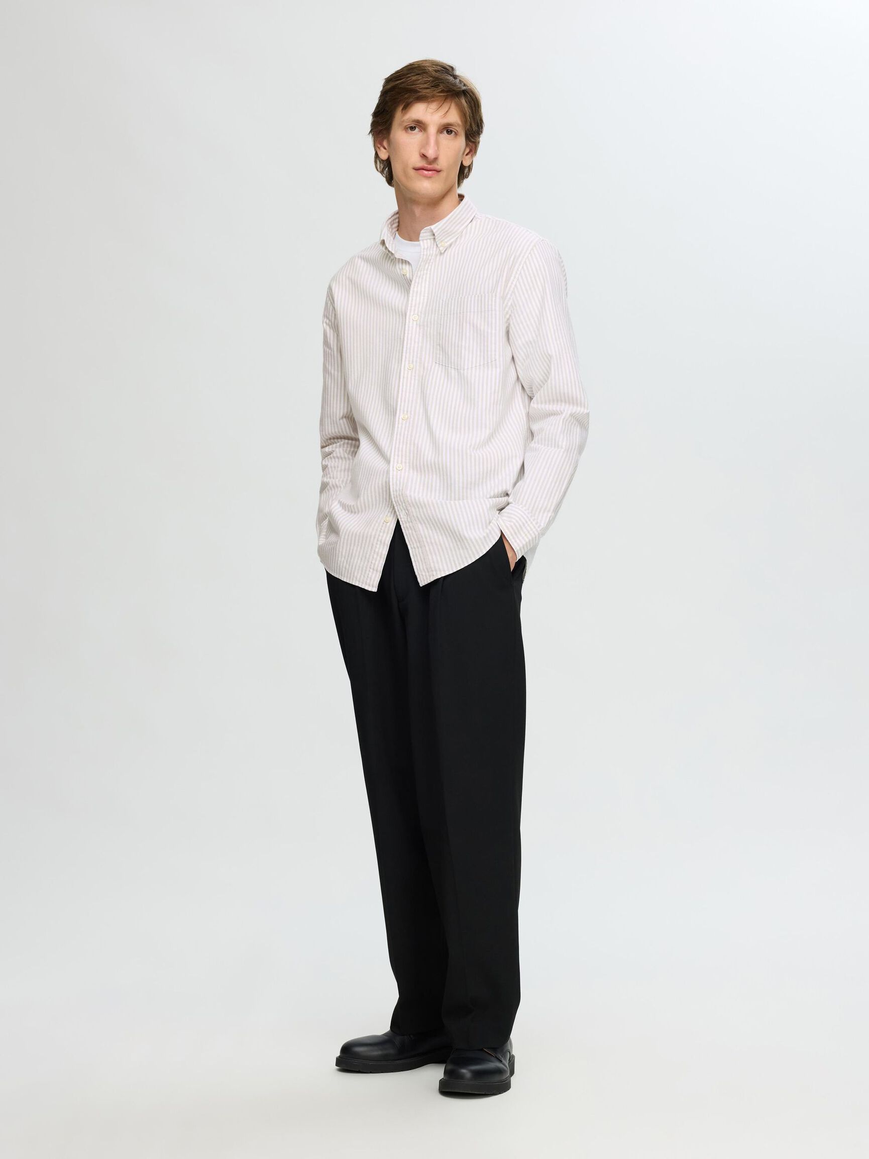 OXFORD SHIRT, White, highres