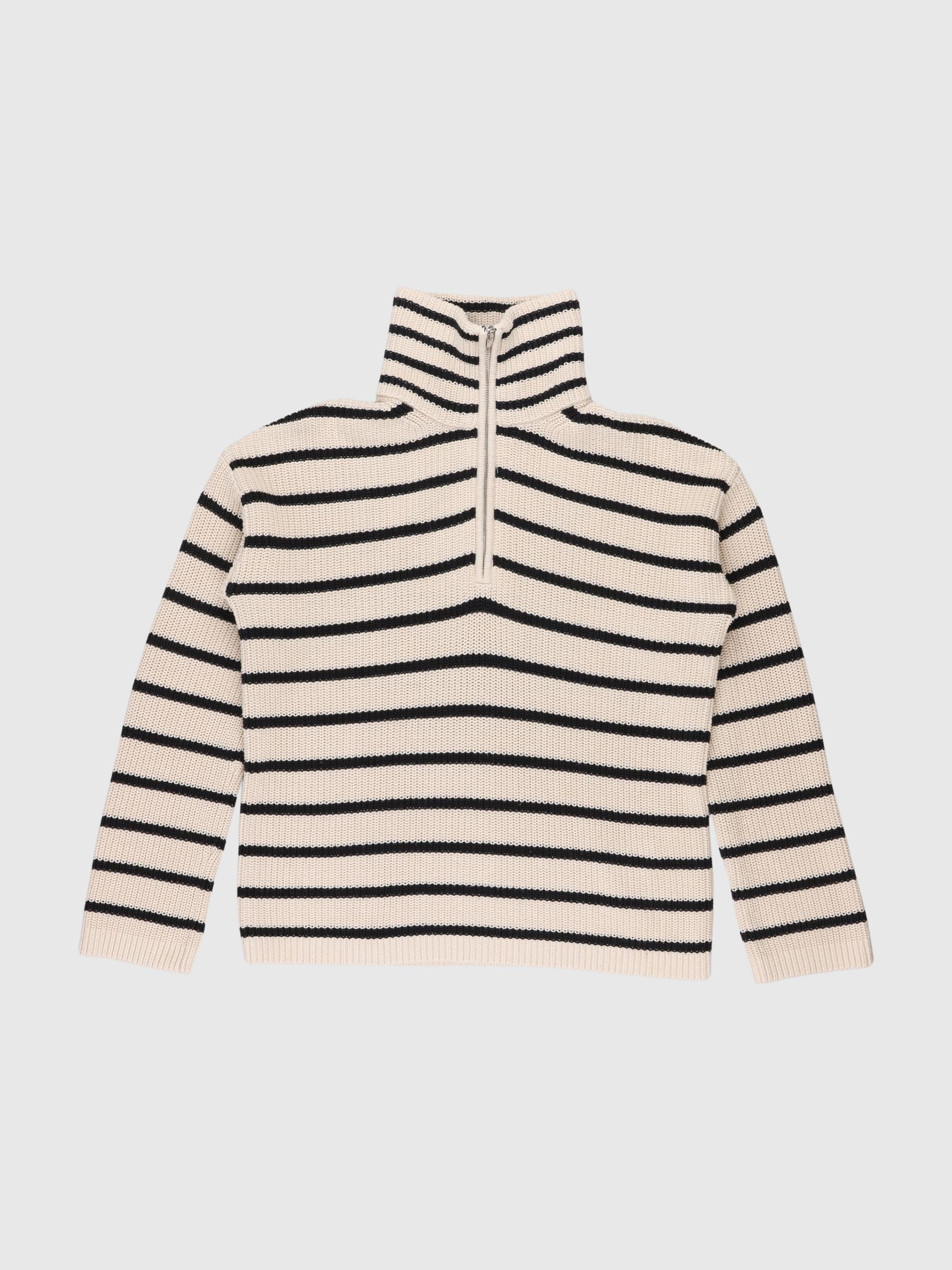 STRIPED PULLOVER, Oatmeal, highres