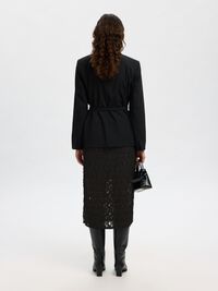 JACQUARD MIDI SKIRT, Black, highres