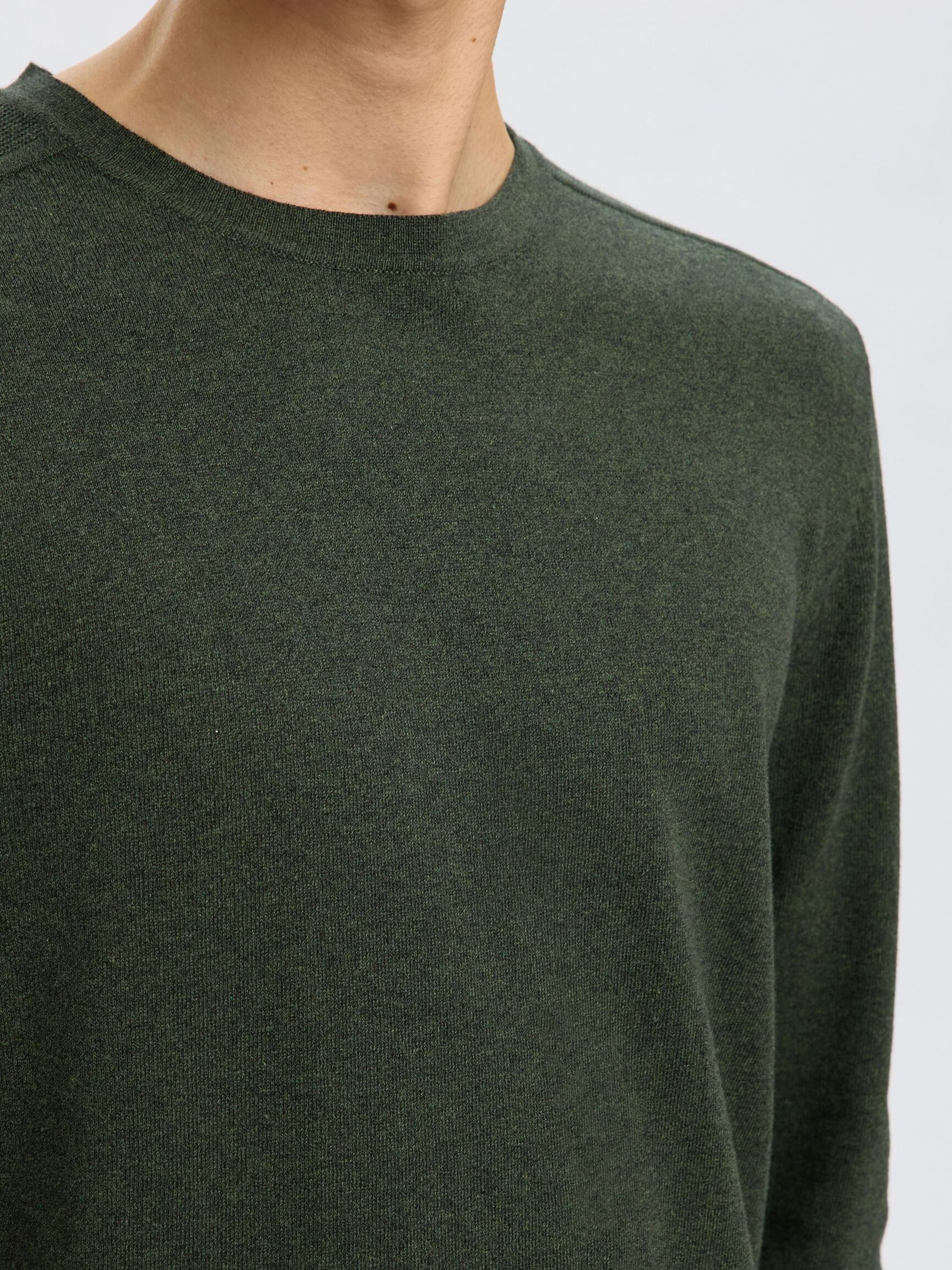LONG-SLEEVED KNITTED JUMPER, Forest Night, highres