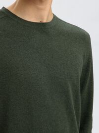LONG-SLEEVED KNITTED JUMPER, Forest Night, highres