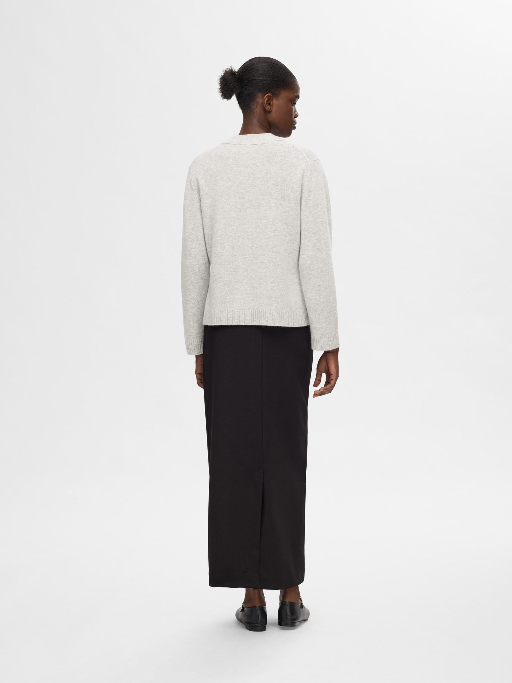 CARDIGAN, Light Grey Melange, highres