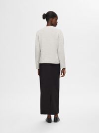 ULDBLANDING LØS CARDIGAN, Light Grey Melange, highres