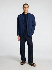 220 LOOSE FIT LINEN-BLEND TROUSERS, Black, highres