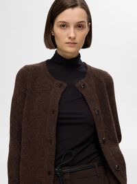 LANGE MOUWEN VEST, Coffee Bean, highres