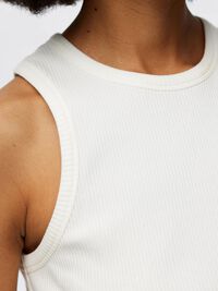RIBBED TANK TOP, Snow White, highres