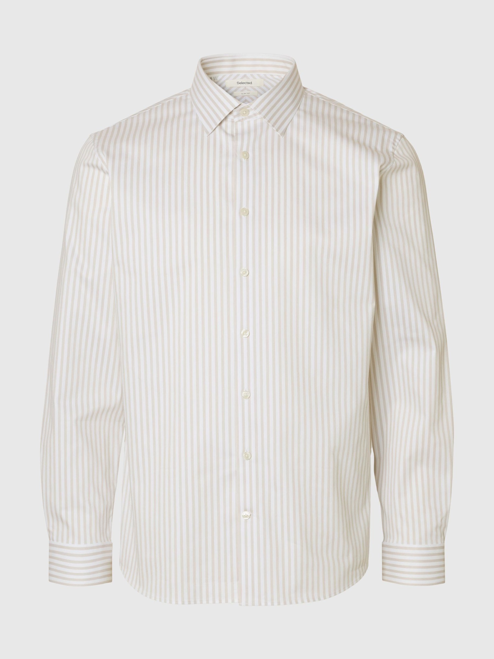 SLIM FIT SKJORTA, Sand, highres