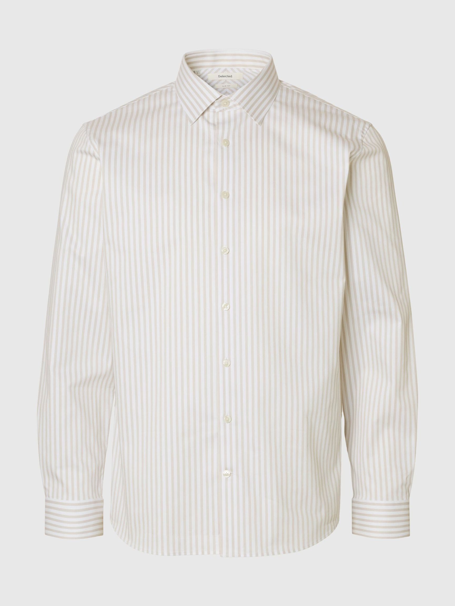 SLIM FIT SKJORTE, Sand, highres