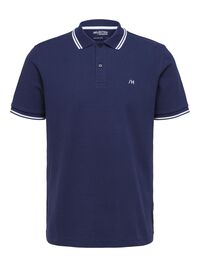 KORTÆRMET POLO, Navy Blazer, highres
