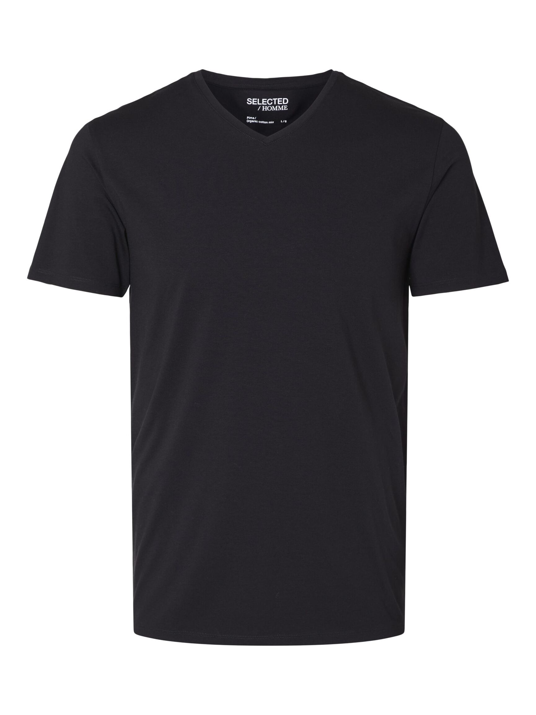 V-NECK T-SHIRT, Black, highres