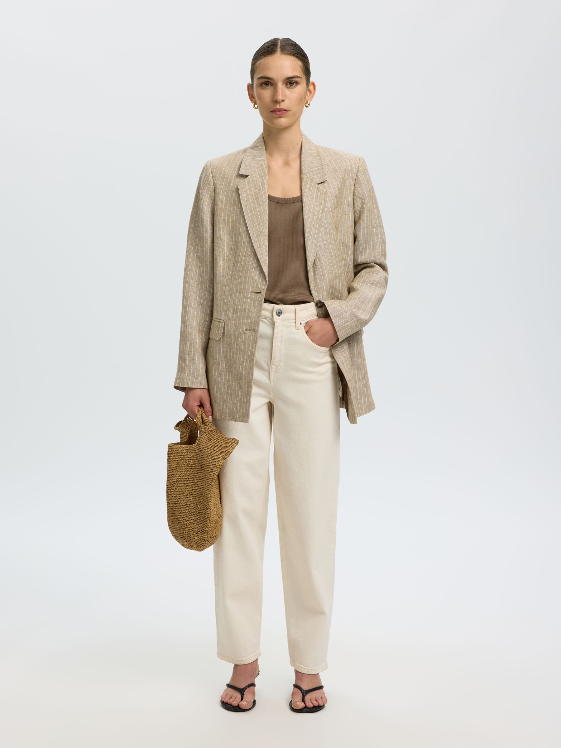 RIBBED COTTON TANK TOP, Chocolate Chip, highres