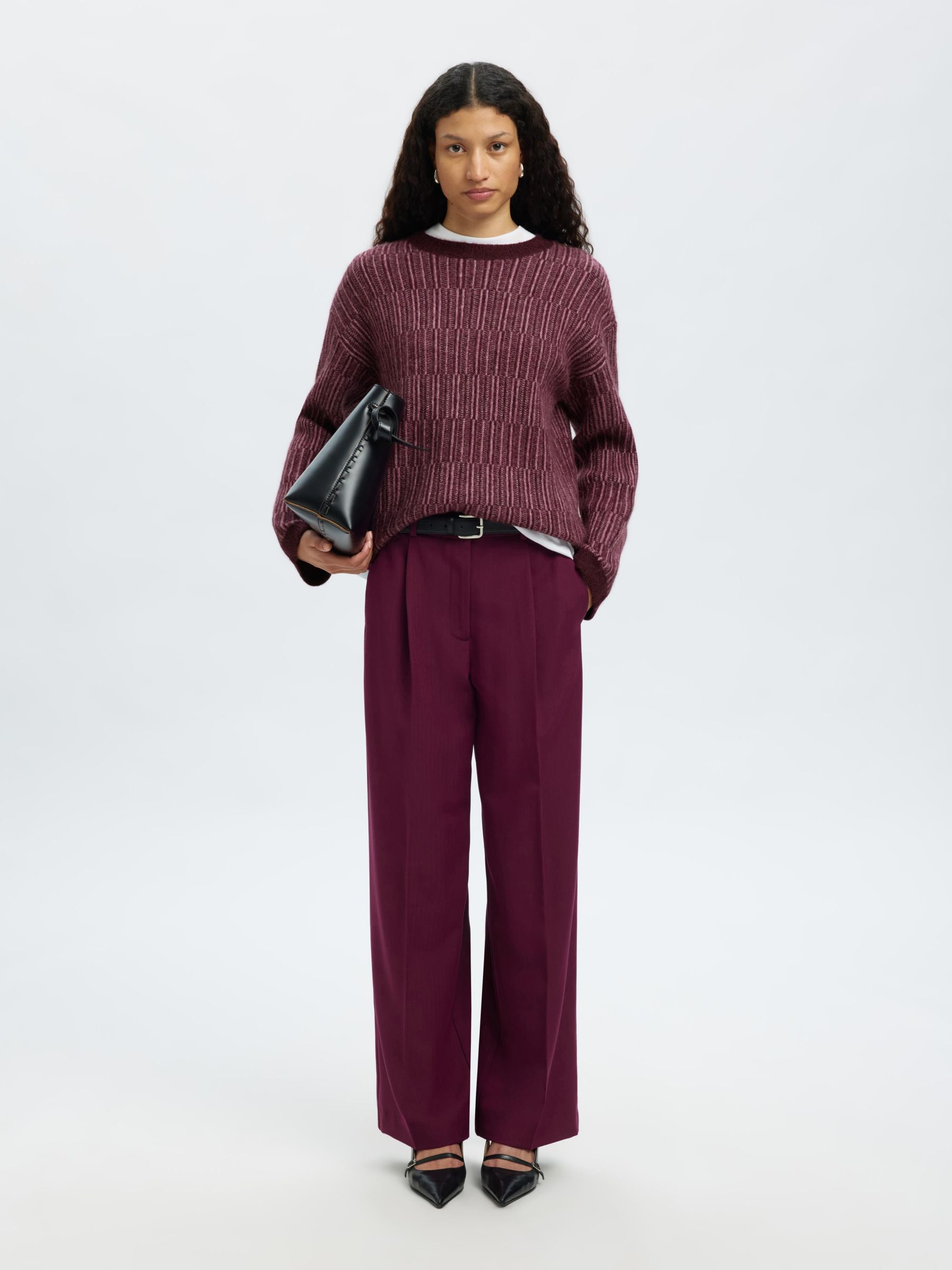 WOOL BLEND KNITTED JUMPER, Fig, highres