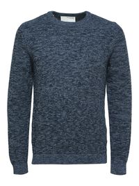 CREW NECK STRIKTRØJE, Dark Sapphire, highres