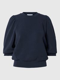 PUFF SLEEVE SWEATSHIRT, Dark Sapphire, highres