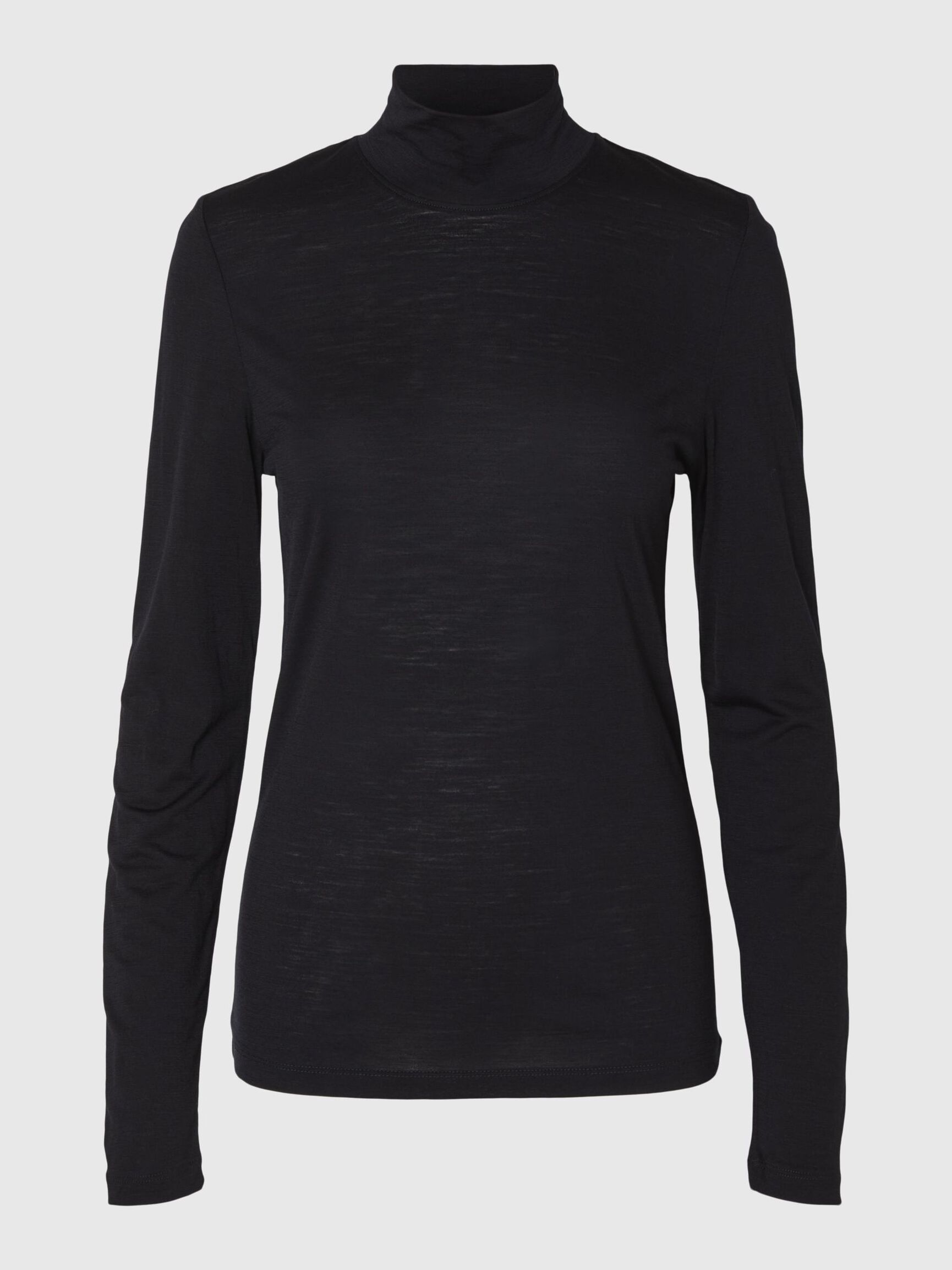 100 % ULL HØYHALSET GENSER, Black, highres