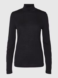 100 % ULL HØYHALSET GENSER, Black, highres