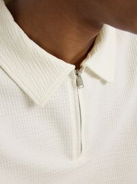 SEERSUCKER POLO SHIRT, Egret, highres