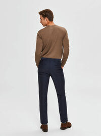 LONG-SLEEVED KNITTED JUMPER, Teak, highres