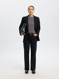 WOOL BLEND JUMPER, Medium Grey Melange, highres