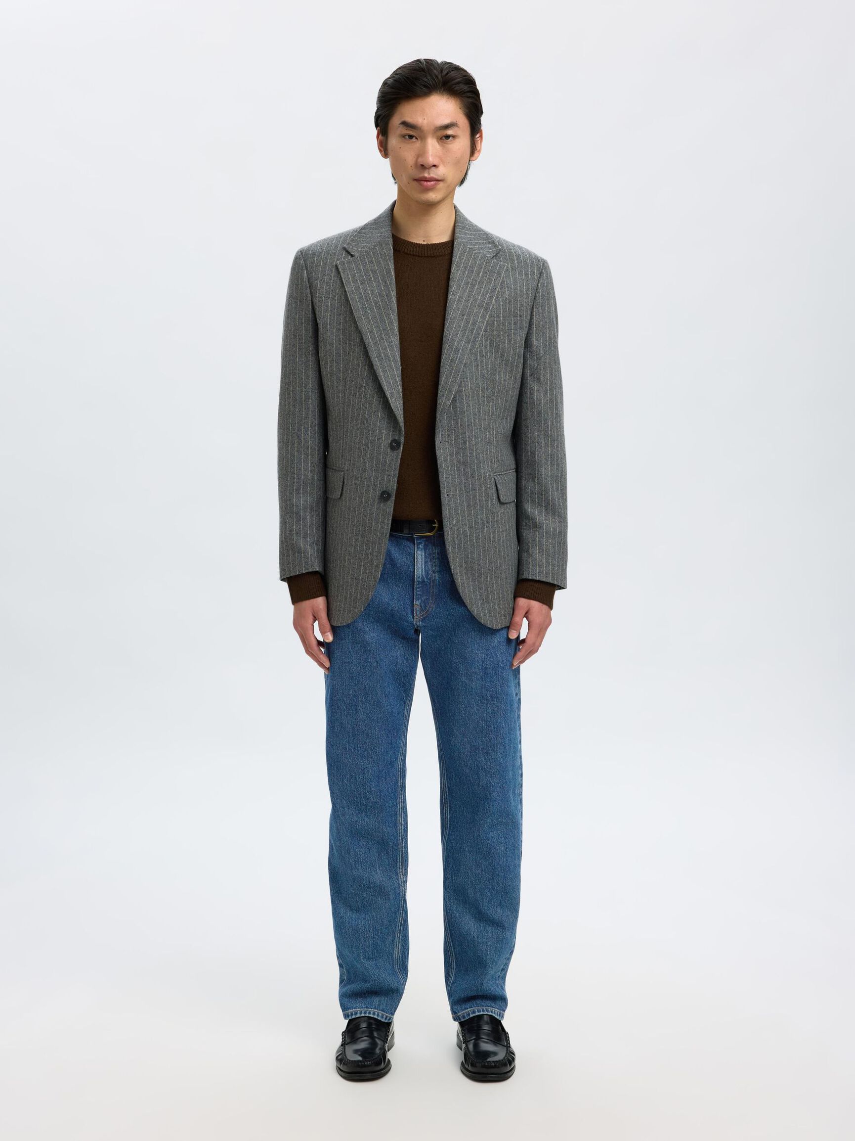 196 STRAIGHT FIT JEANS, Medium Blue Denim, highres