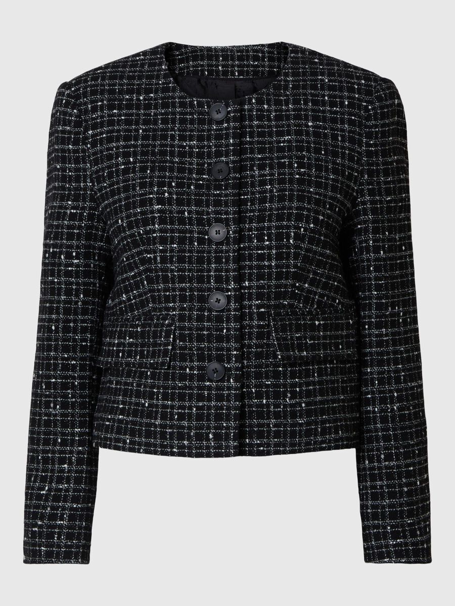Selected BOUCLE WOOL BLEND BLAZER, Black, highres - 16095694_Black_1143714_001.jpg