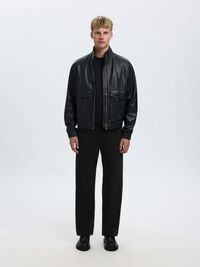 KATOEN TWILL LOOSE-FIT BROEK, Black, highres