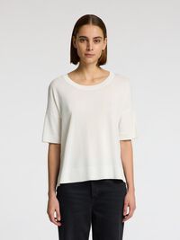 VISKOSEBLANDING LØS T-SHIRT, Snow White, highres