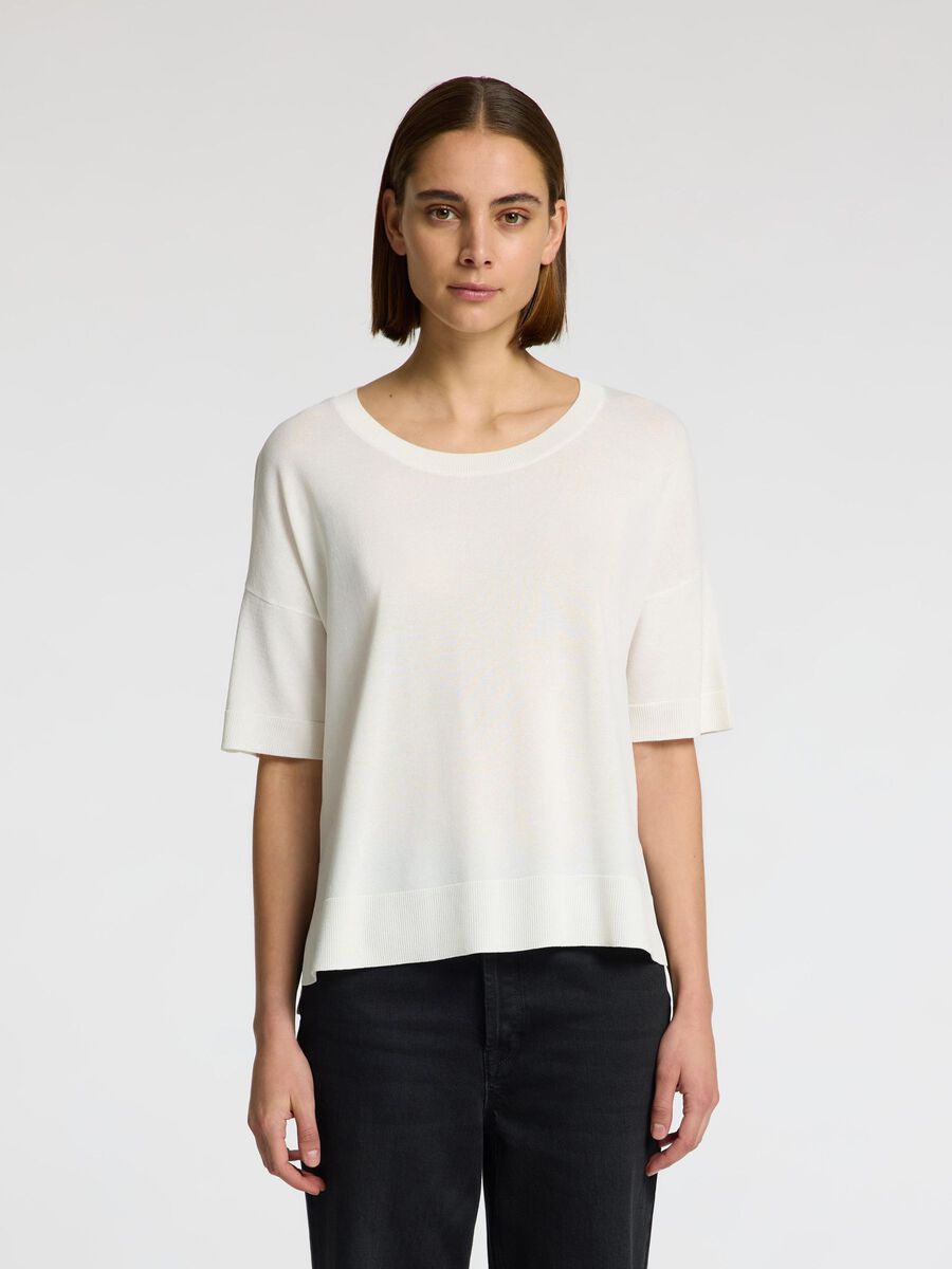 Selected LOOSE FIT VISKOSEMIX T-SHIRT, Snow White, highres - 16050217_SnowWhite_003.jpg