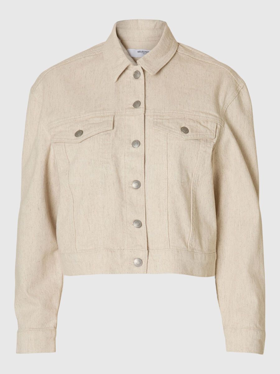 Selected CROPPED JEANSJACKE, Egret, highres - 16097715_Egret_1185410_001.jpg