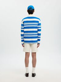 RELAXED FIT LANGARM-POLOSHIRT, Egret, highres