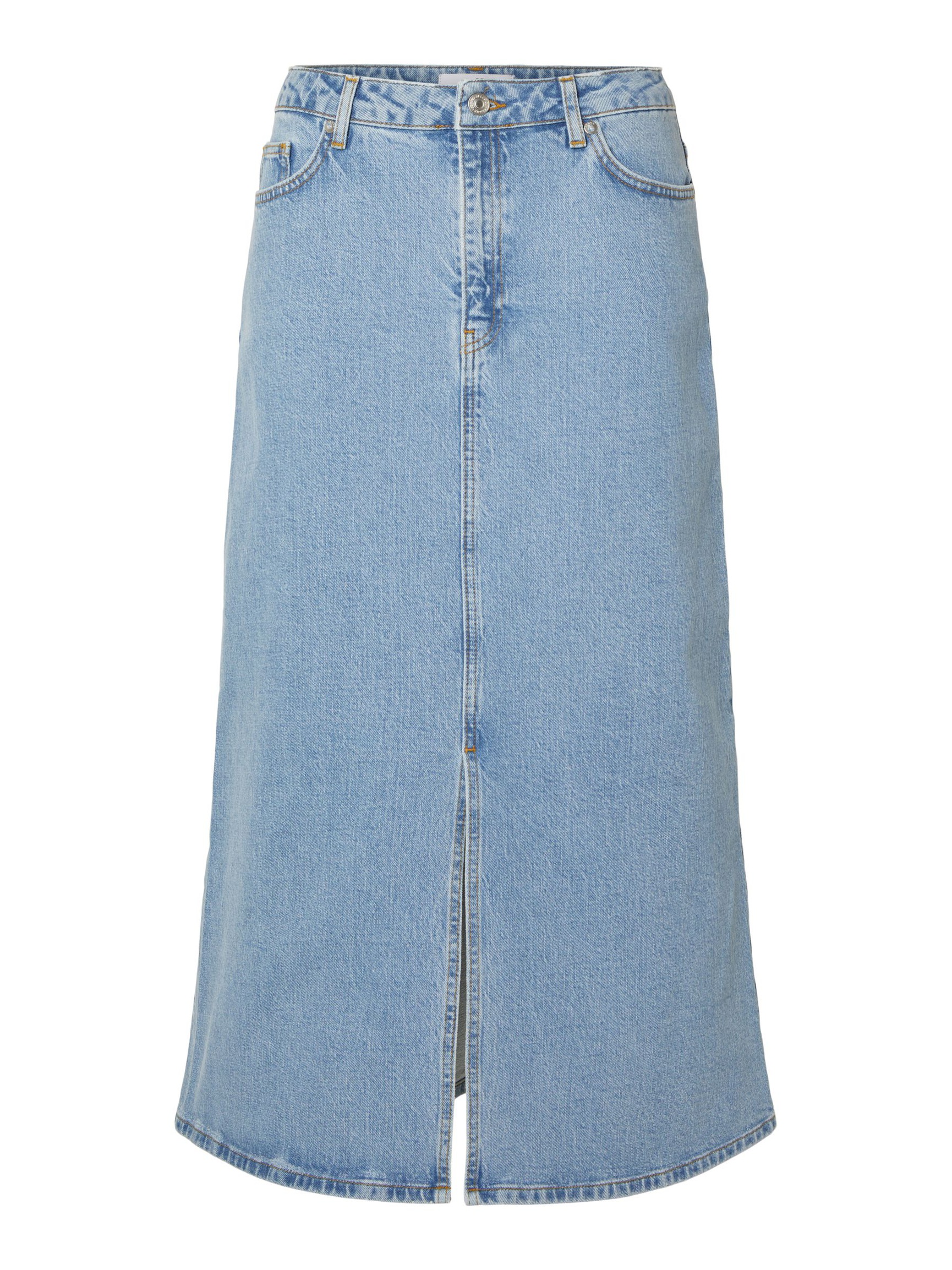 PRENDAS VAQUERAS FALDA MIDI, Light Blue Denim, highres