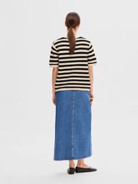 SHORT-SLEEVED KNITTED TOP, Birch, highres