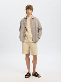 RELAXED FIT WAFFELMUSTER T-SHIRT, Fog, highres