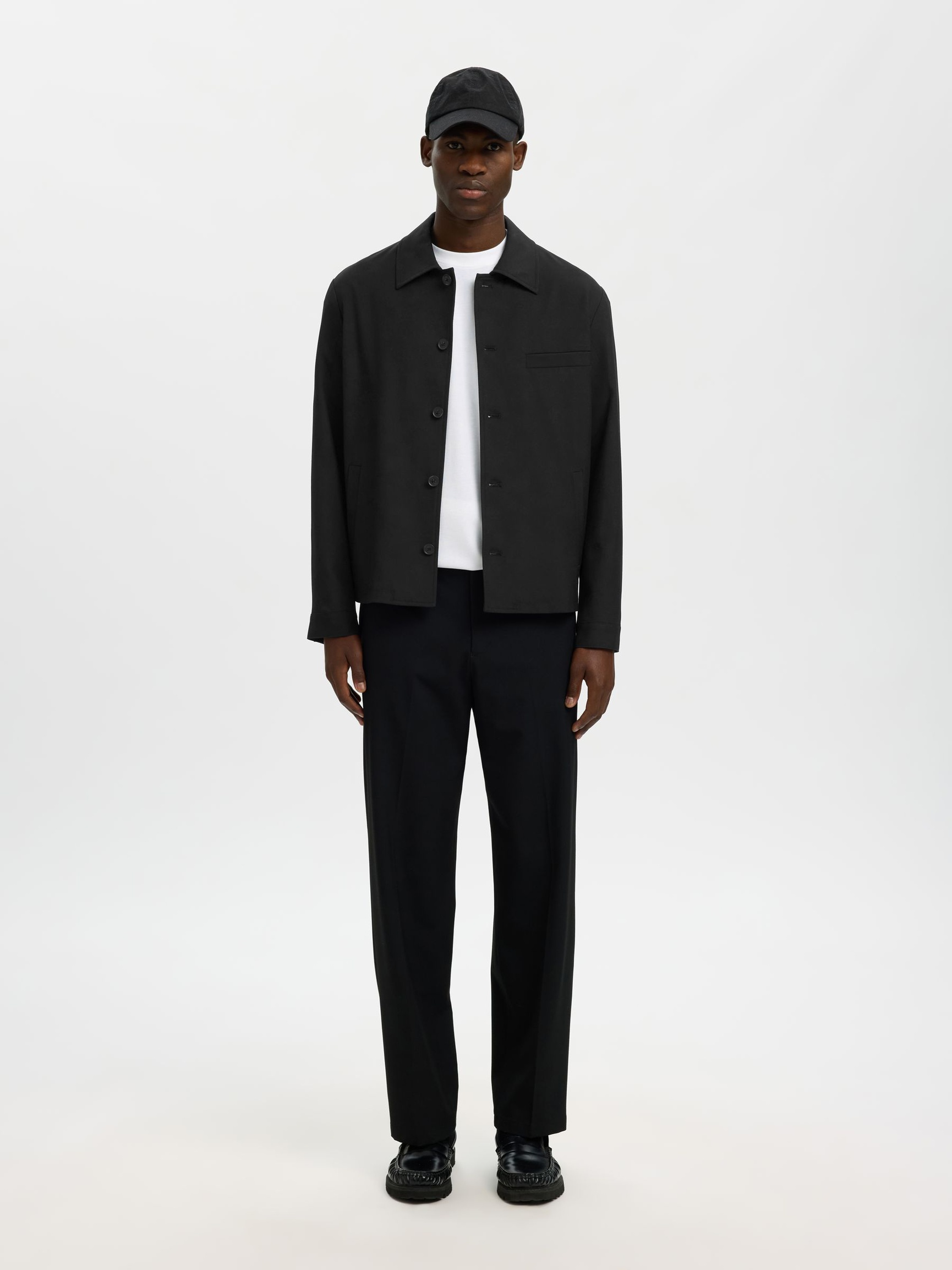 TAILORED OVERSHIRT, Black, highres