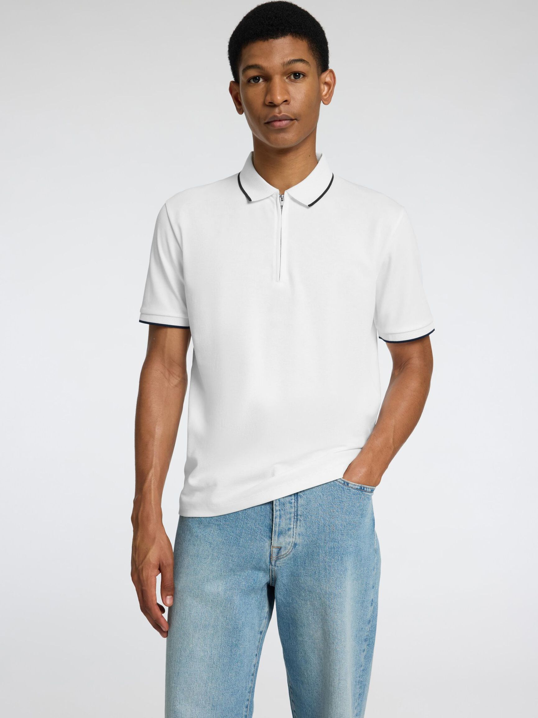 SHORT SLEEVED POLO SHIRT, Cloud Dancer, highres