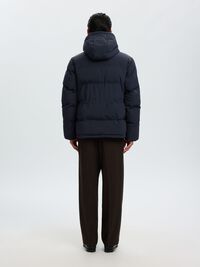 ADJUSTABLE WAIST PUFFER JACKET, Sky Captain, highres