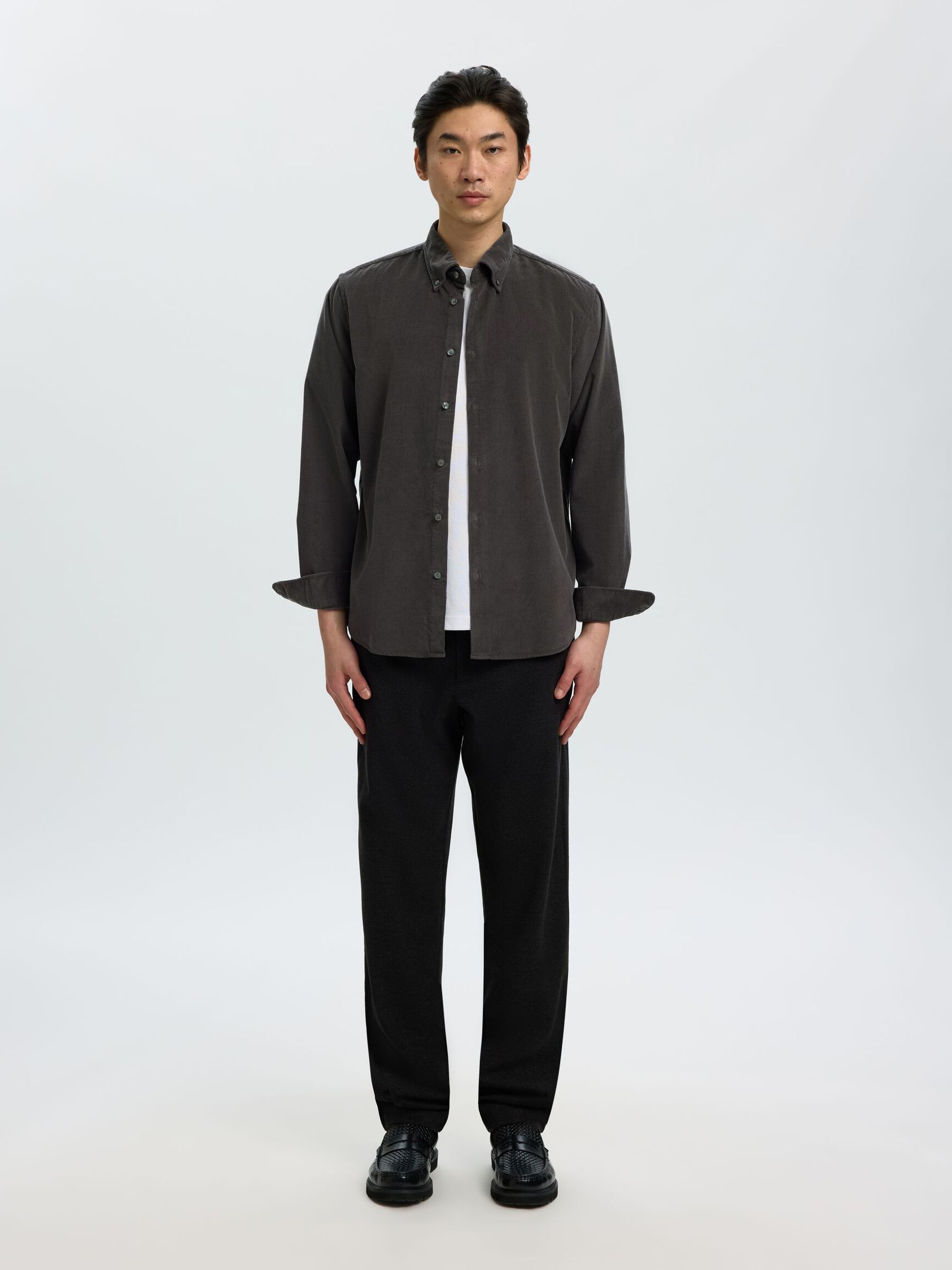 COTTON  CORDUROY SHIRT, Dark Shadow, highres
