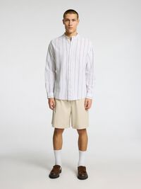 LONGSLEEVE LINNENMIX OVERHEMD, White, highres
