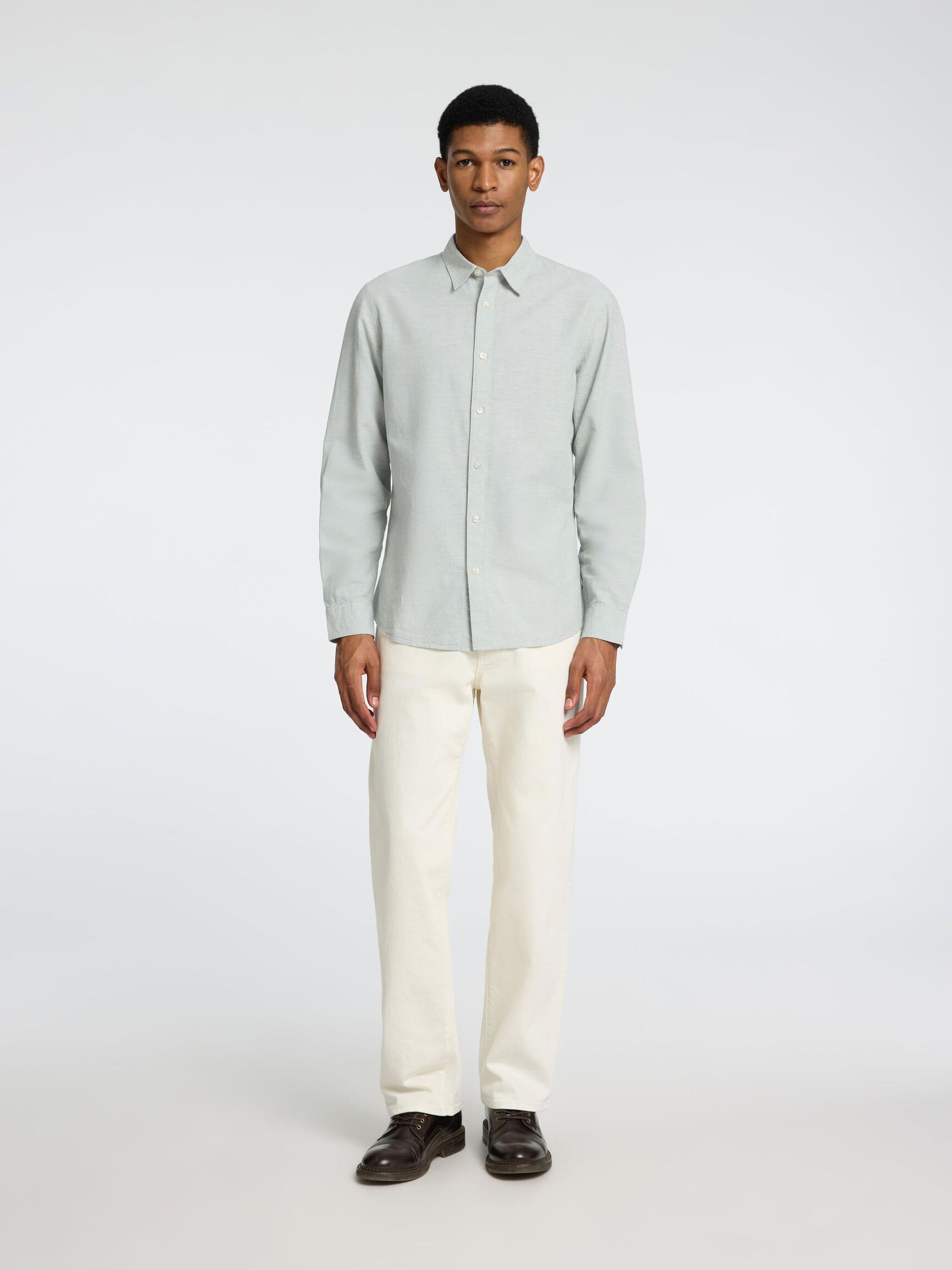 LANGARM HEMD, Iceberg Green, highres