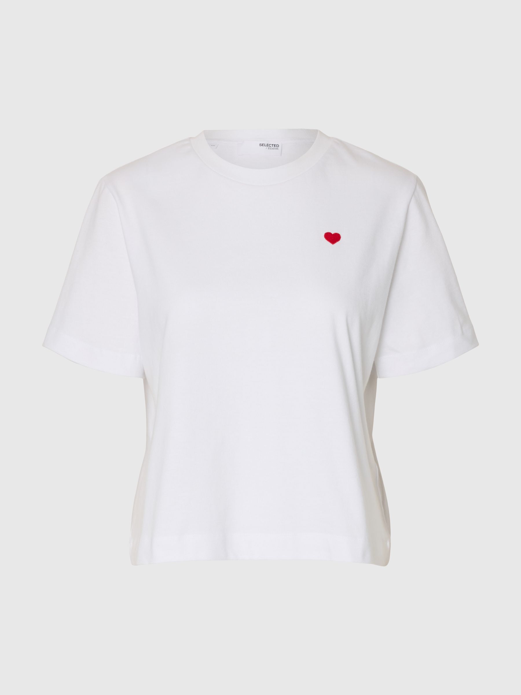 EMBROIDERED CREWNECK T-SHIRT, Bright White, highres