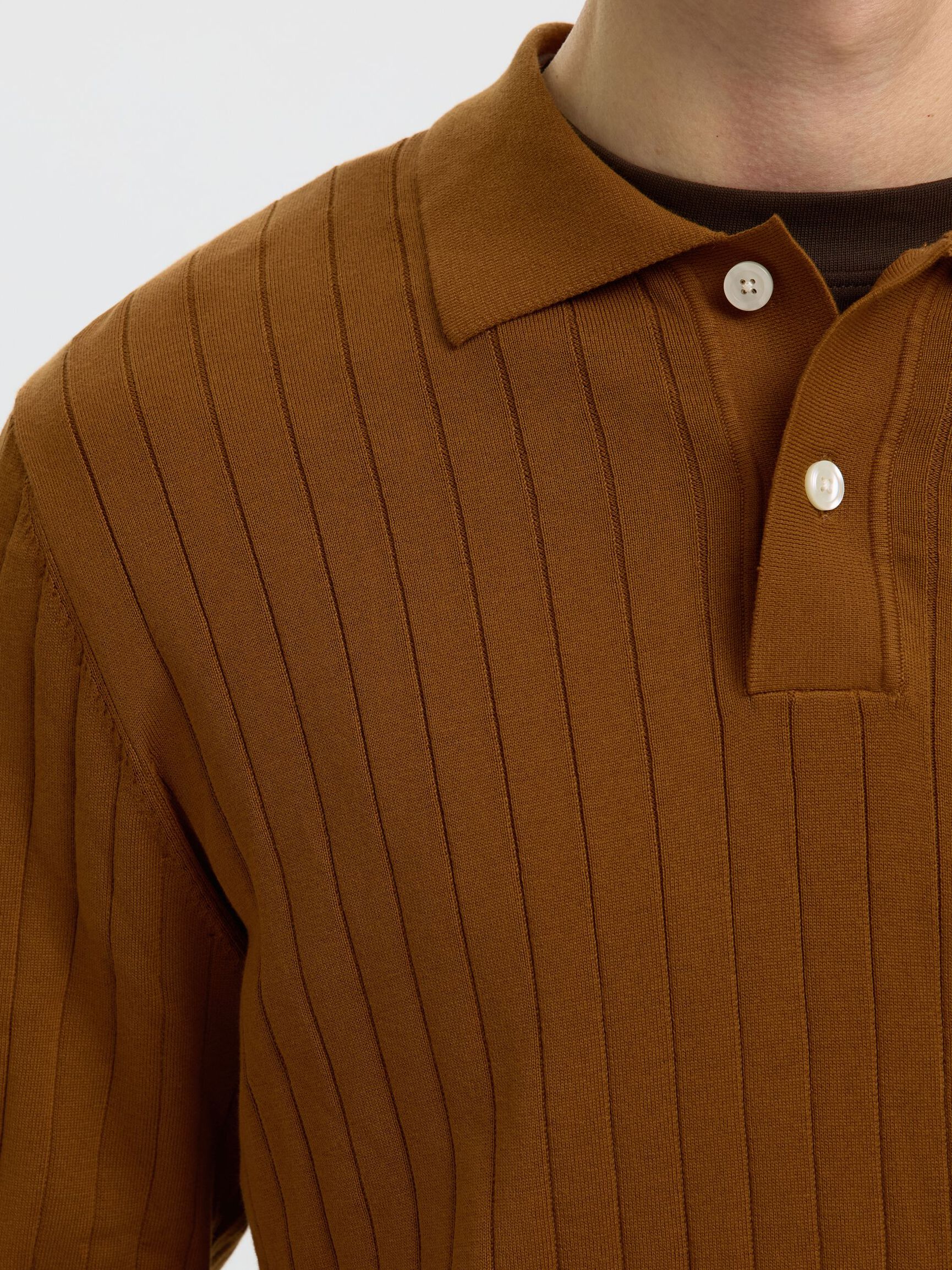 COTTON KNITTED POLO SHIRT, Monks Robe, highres