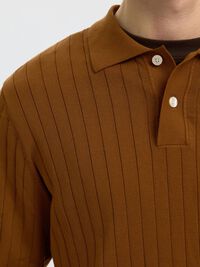 COTTON KNITTED POLO SHIRT, Monks Robe, highres